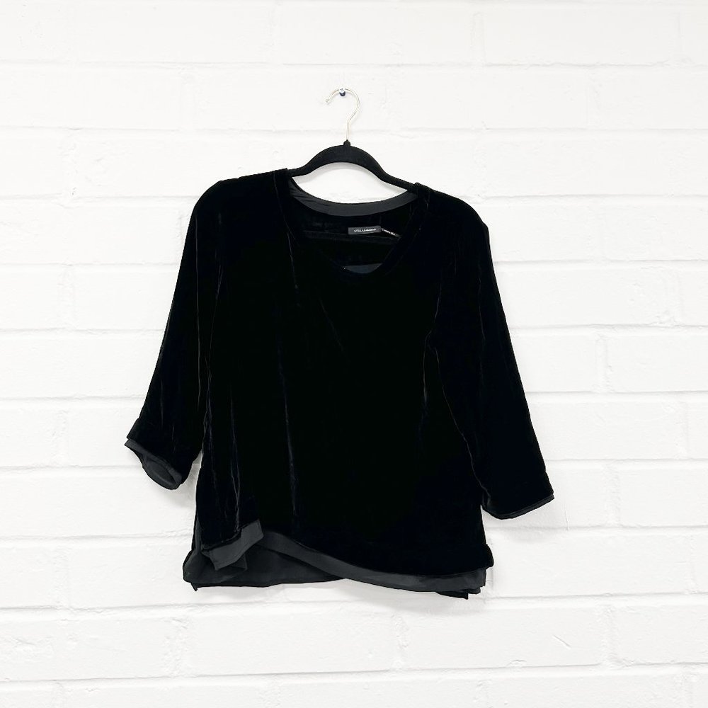 Elegant Black Velvet Women's Top